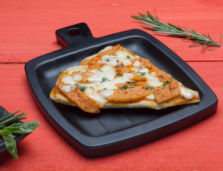 Four cheese white pizza